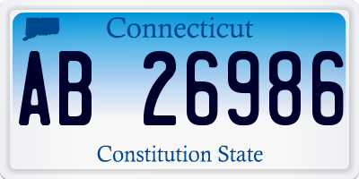 CT license plate AB26986