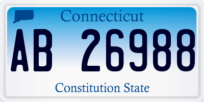 CT license plate AB26988