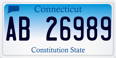 CT license plate AB26989