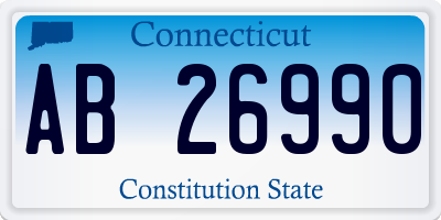 CT license plate AB26990