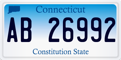 CT license plate AB26992