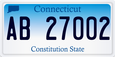 CT license plate AB27002