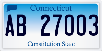 CT license plate AB27003