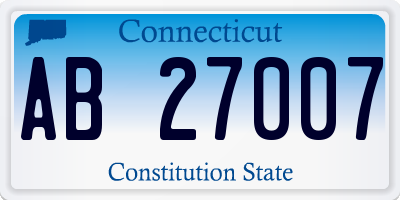 CT license plate AB27007