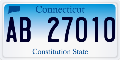 CT license plate AB27010