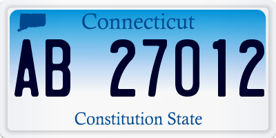 CT license plate AB27012