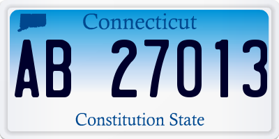 CT license plate AB27013