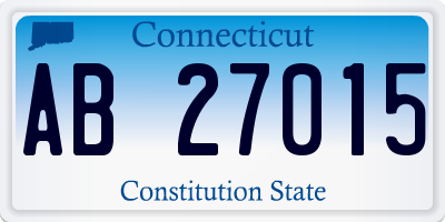 CT license plate AB27015