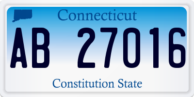 CT license plate AB27016