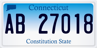 CT license plate AB27018