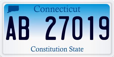 CT license plate AB27019