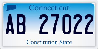 CT license plate AB27022