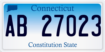 CT license plate AB27023