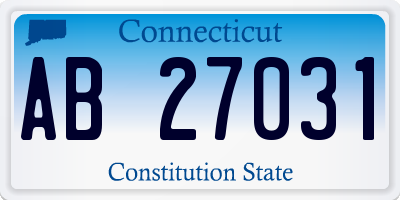 CT license plate AB27031