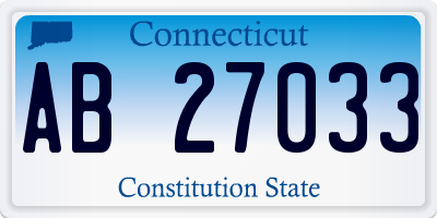 CT license plate AB27033