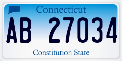 CT license plate AB27034