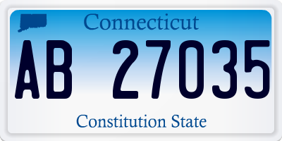 CT license plate AB27035