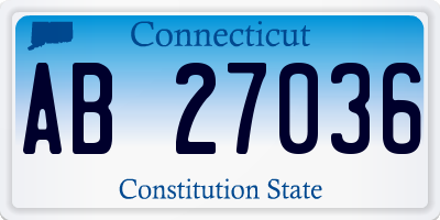 CT license plate AB27036
