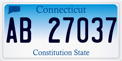 CT license plate AB27037