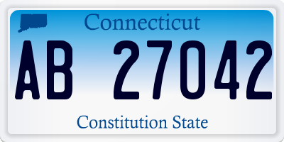 CT license plate AB27042