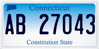 CT license plate AB27043