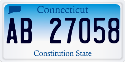 CT license plate AB27058