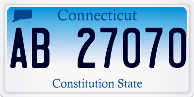 CT license plate AB27070
