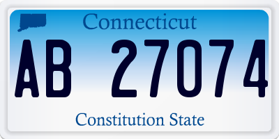 CT license plate AB27074