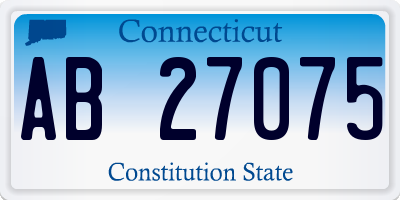 CT license plate AB27075