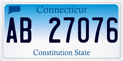 CT license plate AB27076