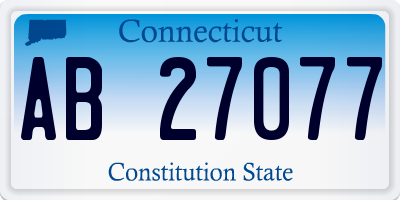 CT license plate AB27077