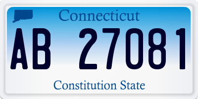 CT license plate AB27081