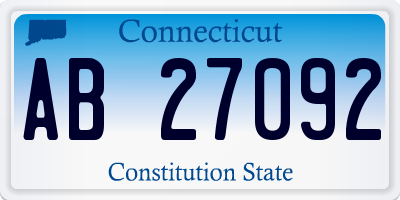 CT license plate AB27092
