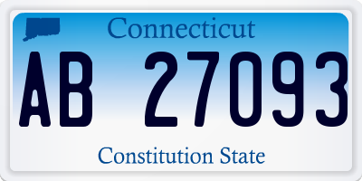 CT license plate AB27093
