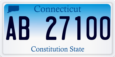 CT license plate AB27100