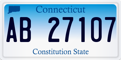 CT license plate AB27107