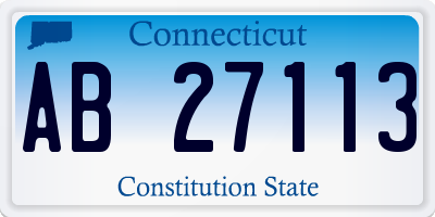 CT license plate AB27113