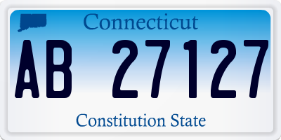 CT license plate AB27127