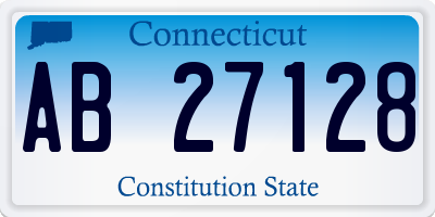 CT license plate AB27128