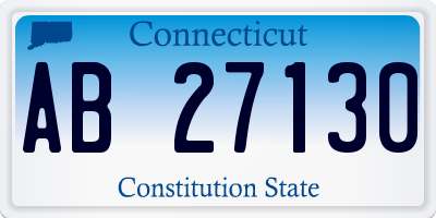 CT license plate AB27130