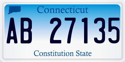 CT license plate AB27135