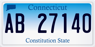 CT license plate AB27140