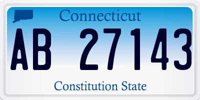 CT license plate AB27143