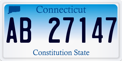 CT license plate AB27147