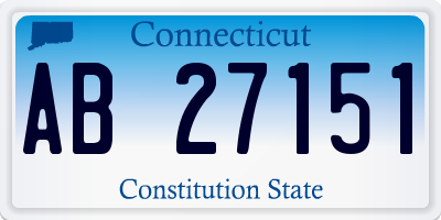 CT license plate AB27151