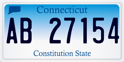 CT license plate AB27154