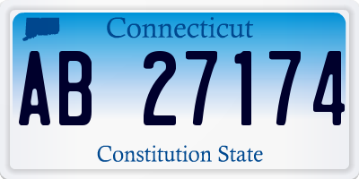 CT license plate AB27174
