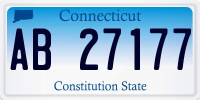 CT license plate AB27177
