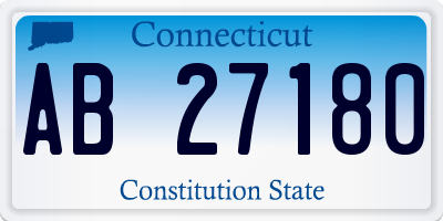 CT license plate AB27180