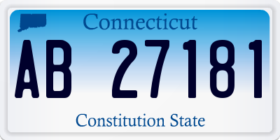 CT license plate AB27181